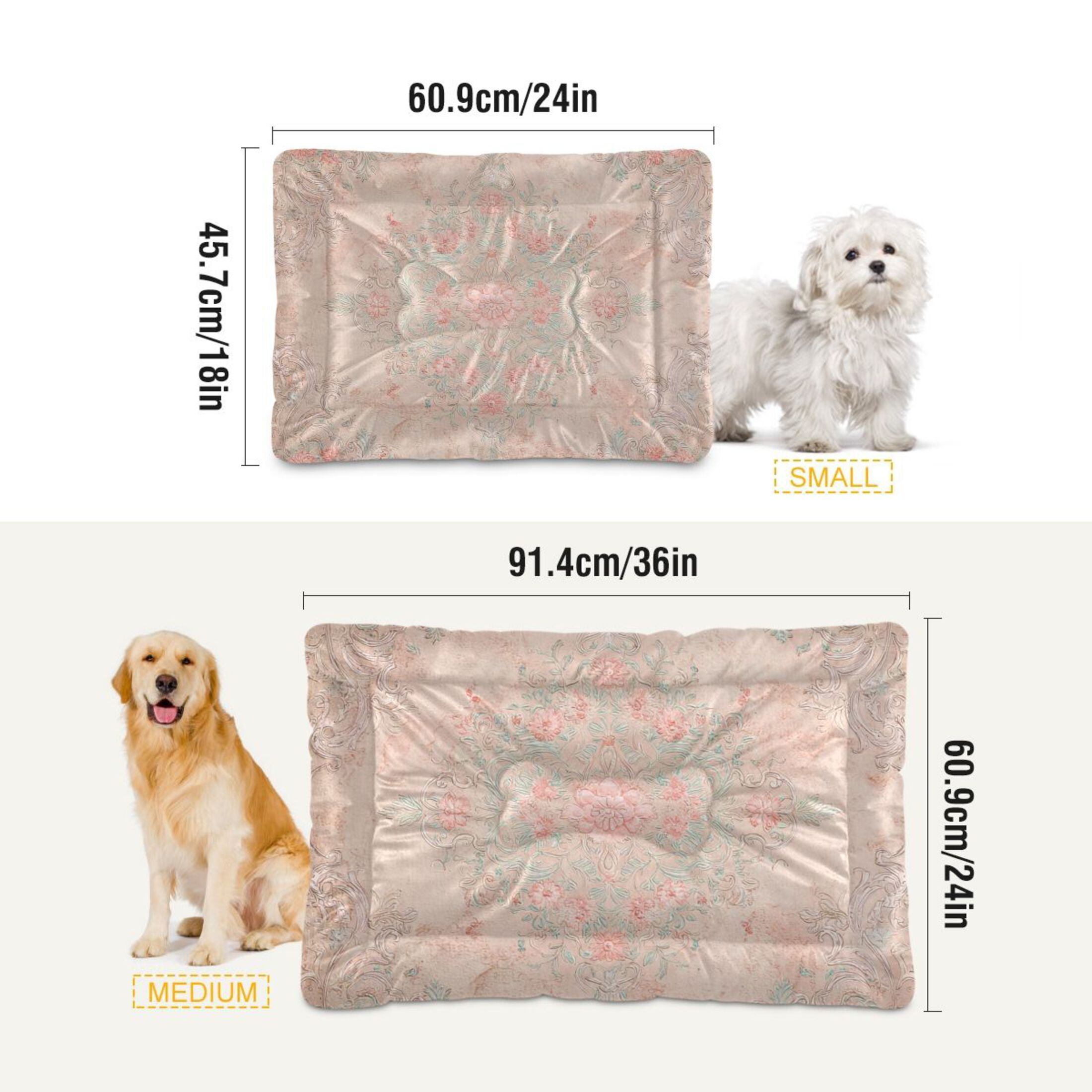 Cozy Mat Pet Bed Indoor Outdoor Warm Soft For Cat Dog Puppy(S/M) Intricate Border Design