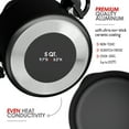 thumbnail image 5 of Virtu Stock Pot, 5 Quart Large Cooking Pots, Ceramic Stock Pot, Strainer Lid Soup Pot, Multi-Purpose Pasta Pot, Nonstick Dishwasher Safe, Black, 5 of 8