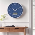thumbnail image 2 of REGALWOVEN Wall Clock with Date and Temperature for Home, Office, and Living Room Navy Blue 12 Inch, 2 of 6