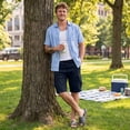 thumbnail image 5 of Mens Casual Cotton Twill Cargo Shorts Drawstring Classic Chino Stretch Short with 6 Pockets, XL, 5 of 7