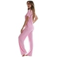 thumbnail image 2 of #FollowMe Pajama Pants Set with Satin Trim  Stylish, Cozy Sleepwear (Pink With Satin Trim, Large), 2 of 3
