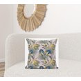 thumbnail image 5 of 20â€ Blue Gold Tropical Zippered Suede Throw Pillow, 5 of 5