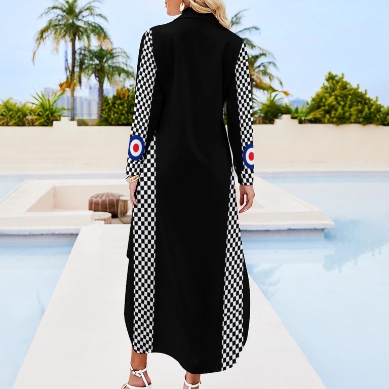 Classic Target Roundel Racing Checkers Long Sleeved Shirt Dress Long  dresses dress women summer - Walmart.com