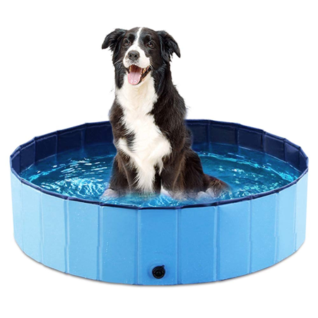 Foldable Dog Pet Bath Pool Collapsible Wading Pool Pits Ball Pool, Plastic Portable Bathing