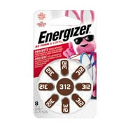 Eveready 8 Pack 1.4V AZ312DP-8 Zinc Air Hearing Aid Battery Easy Turn, Each