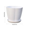 thumbnail image 2 of Yhmxh Plastic Plants Pots with Matching Drainage Saucers, Cute Round Flower Planter Containers, Lightweight Indoor Outdoor Plants Pots for Pothos, Flowers, Balcony Windowsill Garden Planting Decor, 2 of 3