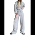 thumbnail image 1 of Conjunto Deportivo para Mujer: Sudadera con Capucha y Cremallera de Larga con Pantalones de Color Liso con Cordones - Conjunto de Dos Piezas Gris S, 1 of 10