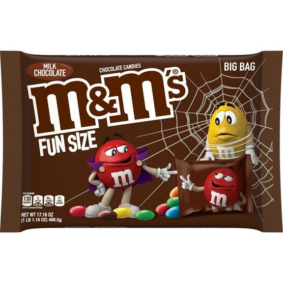M&M's Milk Chocolate Fun Size Halloween Chocolate Candy - 17.16 oz Bag