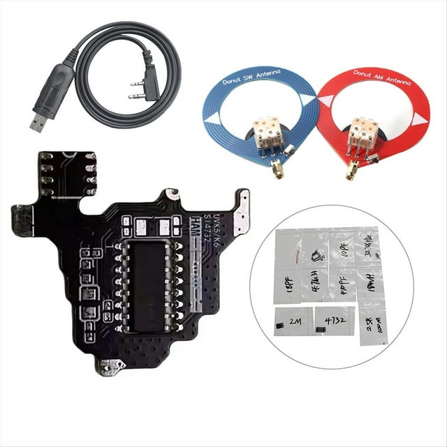 Módulo de Radio de Corta SI4732+Cable de Programación con 2 Antenas para UVK5/UVK6 con Expansión de Capacidad de 2 M