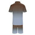 thumbnail image 3 of toraway Costumes pour Hommes Ensemble 2 Pcs Mode Costume Imprimé Dégradé Rayé S, 3 of 4