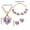 B, variant on Yuehao Jewelry Sets, Gifts for Women, Women Crystal Jewelry Simple Heart Necklace Earrings Bracelet Three-Piece Set