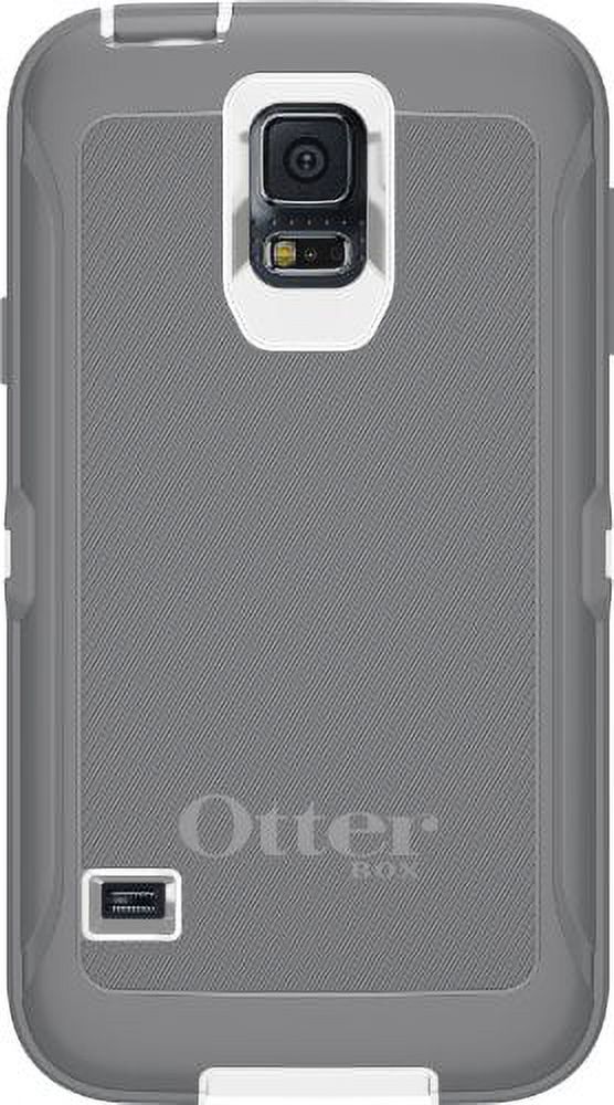OtterBox Defender Series Samsung Galaxy S5 - Back cover for cell phone - silicone, polycarbonate, synthetic rubber - white, gunmetal gray - for Samsung Galaxy S5 - image 3 of 7