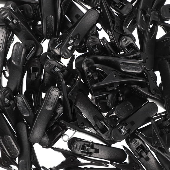 ibasenice 100Pcs Headphone Cord Clips Black Plastic Cable Holders for Earphone Wire Organization and Collar Attachment