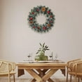 thumbnail image 7 of 13.77 Inch Christmas Wreath with Red Berries, Pinecones & Bow - Front Door & Indoor/Outdoor Decor for Xmas Season Party Home, 7 of 7
