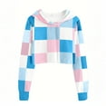 thumbnail image 5 of DxhmoneyHX Hoodies for Girls Fall Fashion Long Sleeve Plaid Shirts Fall&nbsp;Winter&nbsp;Lightweight Hooded Pullover Sweatshirts Going Out Crop Tops Size 14 Years, 5 of 5