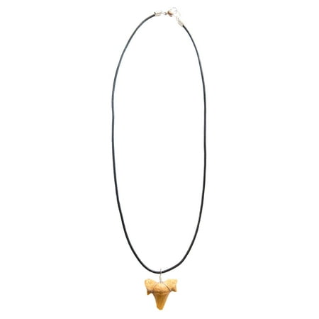 Shark Tooth Necklace for Men Boys Teens Kids - Genuine Fossil Pendant on Stylish Leather Necklace - Cool Men's Classic  Surfer Style Necklaces -