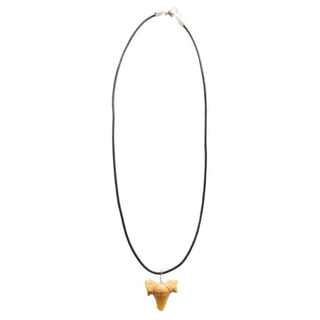 Shark Tooth Necklace for Men Boys Teens Kids - Genuine Fossil Pendant on Stylish Leather Necklace - Cool Men's Classic  Surfer Style Necklaces -