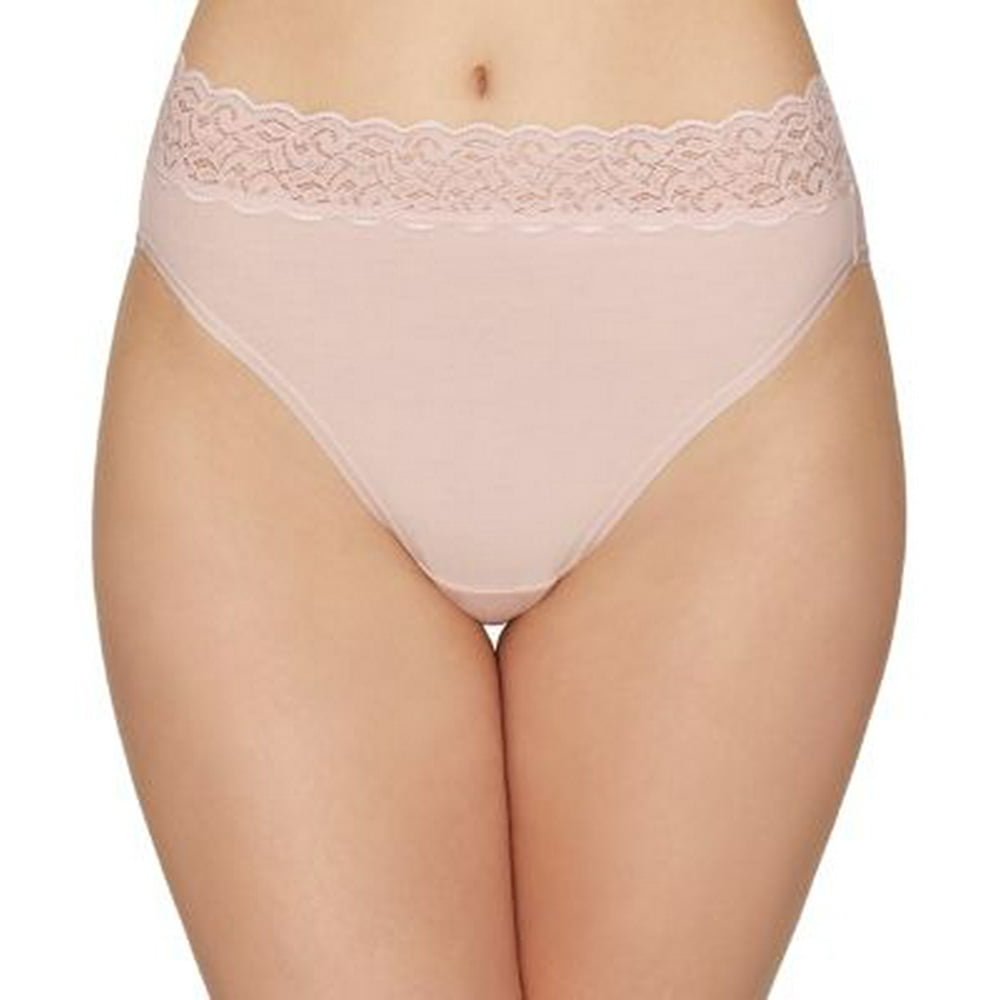 Vanity Fair Womens Flattering Lace Cotton Stretch Hi Cut Panty, 7