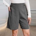 thumbnail image 4 of SwiftWear Women's Summer Casual Dressy Pleated Shorts with Elastic Waistband & Button Front High Waisted Knee Length Shorts for Daily Office, 4 of 7
