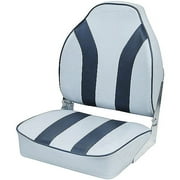 Angle View: Wise High-Back Folding Boat Seat, Grey/Charcoal