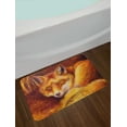 thumbnail image 2 of Fox Bath Mat, Monochromatic Fox Resting Painting Style Display Vibrant Animal Art, Non-Slip Plush Mat Bathroom Kitchen Laundry Room Decor, 29.5 X 17.5 Inches, Yellow Orange Burnt Sienna, Ambesonne, 2 of 2