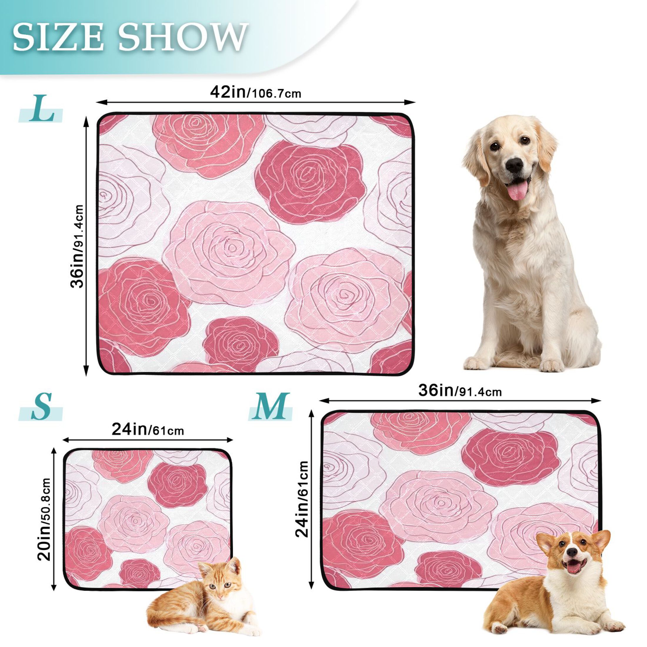 IAUYY Washable Pee Pads for Dogs Smallx3 Absorbent and Leak-Proof Non-Slip Reusable Puppy Pee Pads for Dogs Applicable to Playpen Potty Crate Petal Space