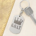 thumbnail image 6 of GOAT Greatest of All Time Engraved Dog Tag Keychain Stainless Steel or 18k Gold, 6 of 11