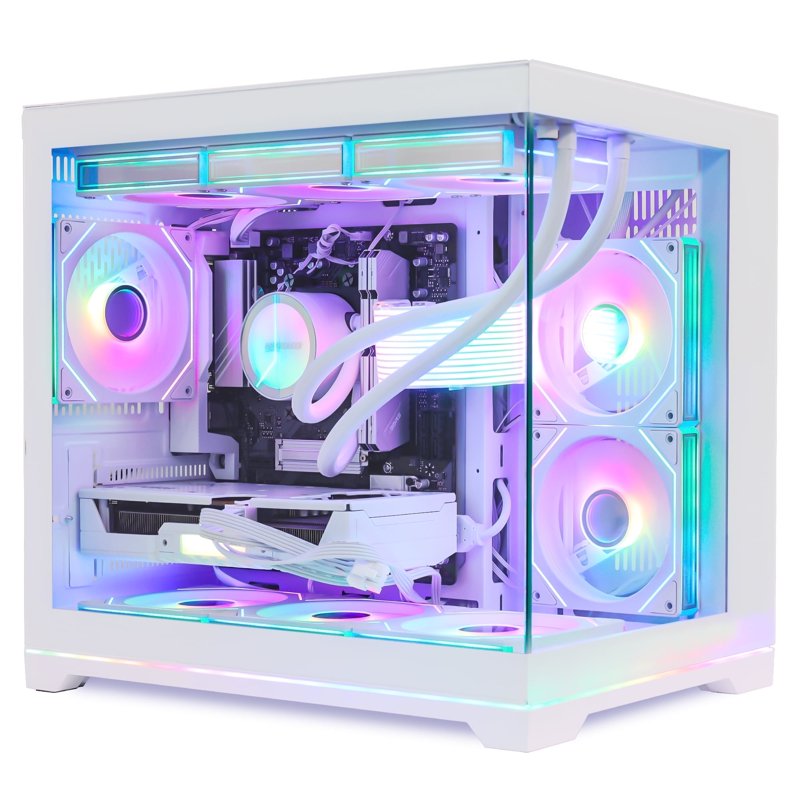 Hoengager Gaming PC -AMD Ryzen 7 9700X, Radeon RX 9060 XT 16GB, 16GB DDR5, 1TB PCIe SSD, 850W PSU, 360 RGB Liquid Cooling, RGB Fusion 2.0, Windows 11