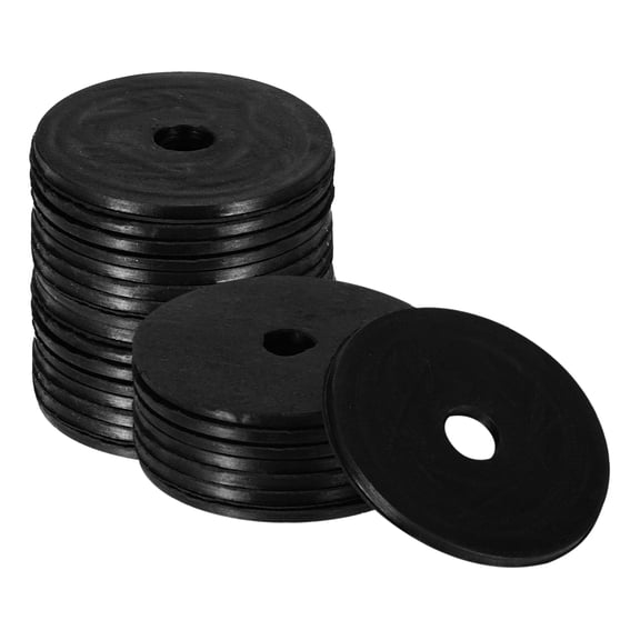 Uxcell 24pcs Rubber Spacers, 1-1/4'' OD x 1/4'' ID x 1/16'' Thickness, Round Anti Vibration Spacer Bushings, Black Flat Rubber Washers, Vibration Damping Pads for Home and Car Accessories