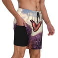 thumbnail image 2 of Balery Butterfly Over Lavender Bañador para hombre, shorts de playa de secado rápido con entrepierna y forro de compresión-Medium, 2 of 6