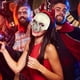 thumbnail image 3 of GAXIRE Máscara de media cara con forma de calavera y patrón de sangre para Halloween, ideal para mascaradas, 3 of 6