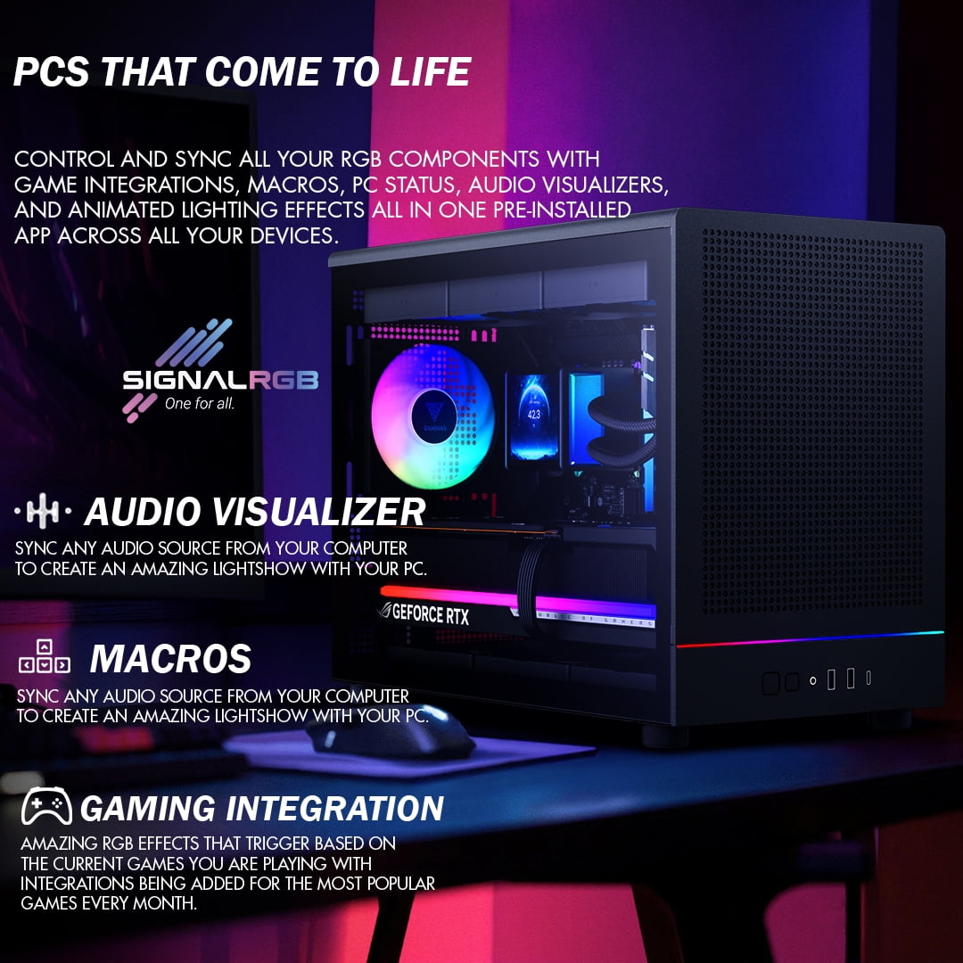 Gigatech Gaming Nova 7 SFF Gaming PC Desktop Bundle - Core Ultra 7 265K, RTX 5080, 64GB DDR5, 1TB SSD, RGB, Windows 11, Wi-Fi, Monitor