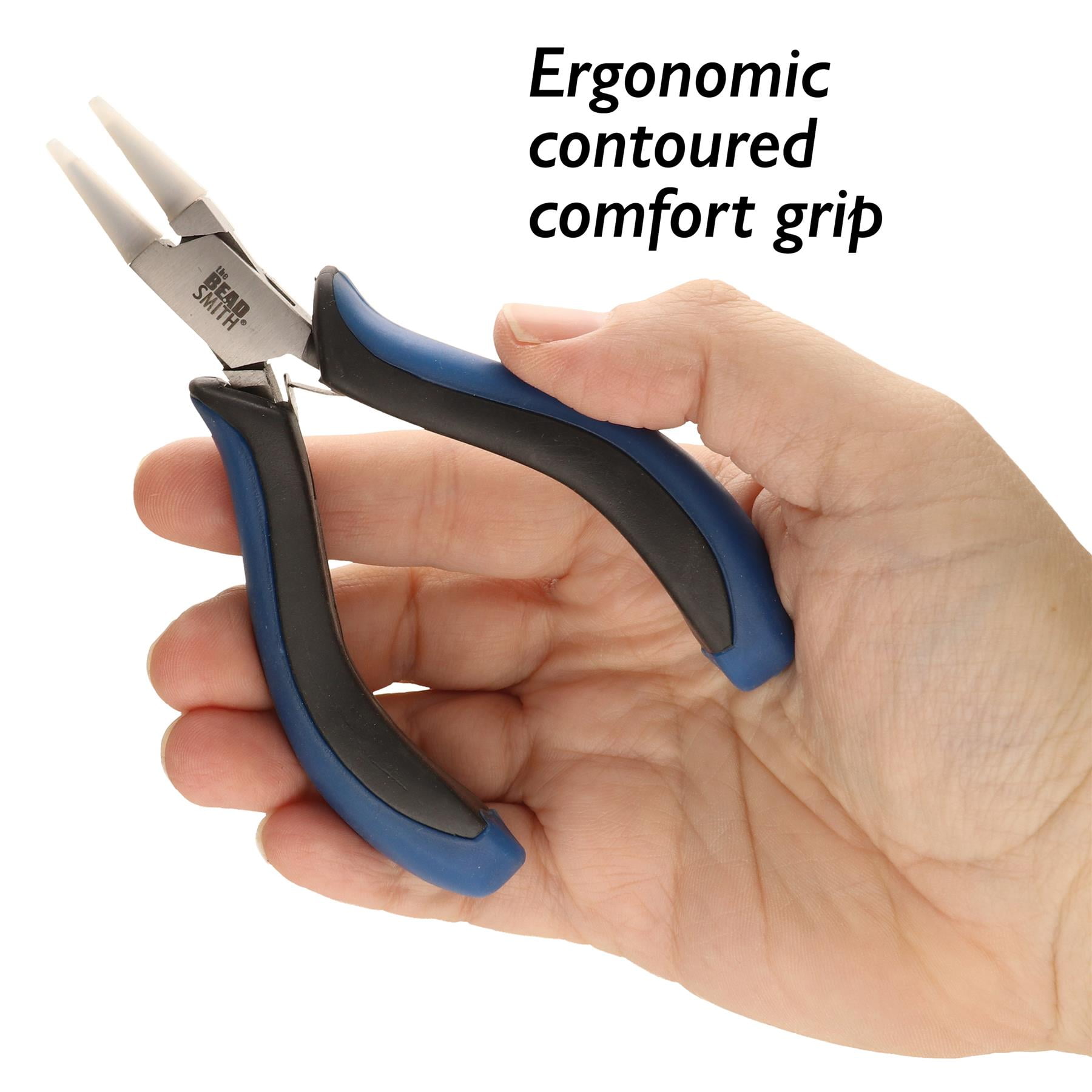 The Beadsmith Nylon Jaw Plier Set – Round, Chain & Flat Nose – Ergonomic Handle, Double Leaf Springs, Replacement Heads & Carry Case – Jewelry Making Tool for Creating Bracelets, Earrings & Necklaces