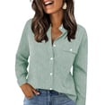 thumbnail image 3 of Ixbnca Striped Button down Shirts for Women Long Sleeve Collared Business Office Work Dressy Blouses, 3 of 6