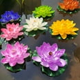 thumbnail image 2 of 1 Pc Artificial Floating Foam Lotus Flower with Water Lily Pad, Lifelike Ornanment Perfect for Home Garden Pond Decoration, 2 of 7