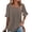 Brown, variant on Women's Casual Short Sleeve Round Neck Blouse Top for Summer - Soft Polyester Fabric for Daily Wear