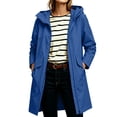 thumbnail image 3 of Sentmoon Light Weight Jacket Waterproof Windproof Hooded Neck Women's Fall Jackets Long Sleeve Long Fall Coats with Pockets for Travel Golf Hiking, 3 of 9