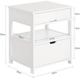 thumbnail image 3 of Mesita Noche Recamara Dormitorio Mesa Auxiliar con 2 Cajones Mesa De Noche para Sala O RecáMara(Blanco FRG258-W), 3 of 11