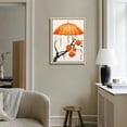 thumbnail image 2 of Nawypu  Framed Canvas Print Wall Art Watercolor Chinese Style Persimmon & Umbrella Nature Wilderness Illustrations Modern Art Colorful Pastel for Living Room, Bedroom, Office, 2 of 4