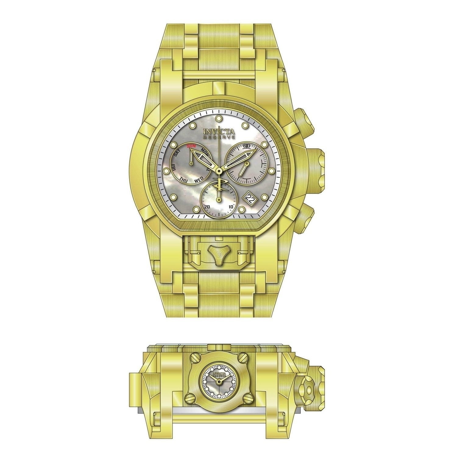 white and gold invicta watch