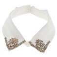 thumbnail image 6 of Women Chic Detachable Flower Rhinestones False Shirt Collar Neck Choker - White, as described, 6 of 8