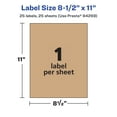 thumbnail image 6 of Avery Kraft Brown Rectangle Labels, 8.5" x 11", 25 Labels, 6 of 8