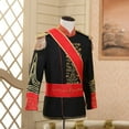 thumbnail image 3 of NoxwB Men's Embroidery Court Gothic Blazer&Trouser Set Stand Collar Double Breasted Long Sleeve Jacket & Straight Leg Pants Suit Casual Party Prom Outfit Black XL, 3 of 6