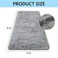 thumbnail image 3 of Tripumer Bedside Rugs Furry Area Rug 2 x 6 feet Shaggy Indoor Floor Carpet Runner Rugs for Living Room Bedroom Home Decor Gray, 3 of 6