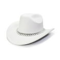 thumbnail image 5 of Fgnfyis British Style Cowboy Hat Elegant Wide Brim Western Rancher with Classic Embellishment for Fashion Outdoors Cowboy Hats for Women White, 5 of 7