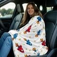 thumbnail image 3 of 1pc Christmas Rockets & Stars HD Print RV Blanket - Lightweight Flannel Throw for Camping, Travel, Car, Couch - Soft Warm Fleece Blanket with Festive Rocket Design, Perfect Holiday Gift, Trav, 3 of 10