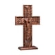 thumbnail image 1 of Crucifijo de madera de Jesús Salvador con base para oración, recuerdo católico hecho a mano 35 x 205 x 25 cm, 1 of 9