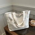 thumbnail image 6 of Horivan Corduroy Tote Bag for Women Large Capacity Zippered Pocket Durable Shoulder Bag Casual Commuter Storage Bag Stylish Everyday Carry All, 6 of 6