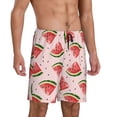 thumbnail image 2 of Pofeuu Hand Drawn Watermelon Print Men's Soft Woven Elastic Waistband Sleep Pajama Short-3X-Large, 2 of 6