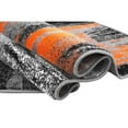 thumbnail image 4 of HR HANDCRAFT RUGS HR Electric Orange, Grey, Silver, Black, Abstract Contemporary Design Brush Pattern Rug 8' x 10', 4 of 5